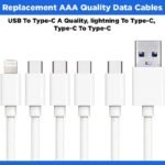 Replacement USB To Type-C A Quality, lightning To Type-C, Type-C To Type-C AAA Quality Data Cables
