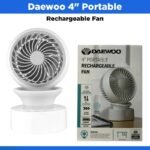 Daewoo 4" Portable Rechargeable Fan