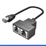 Ethernet Splitter 1 Male to 2 Female Socket Connector Network Adapter