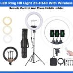 LED Ring Light With Wireless Remote Control & Three Mobile Holder