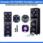 Karaoke Portable Lighted Bluetooth Trolley Speaker - Black