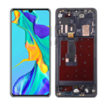 OLED LCD Screen Display Touch and Digitizer Assembly for Huawei P30 Black – With Frame