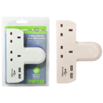 PIFCO T Shape 2 way Adaptor with Dual USB Ports