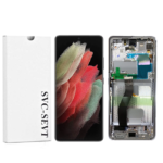 Genuine LCD Screen For Samsung Galaxy S21 Ultra 5G (G998B) With Frame and Touchpad – Phantom Silver (GH82-26036B)