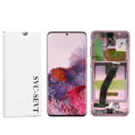 Genuine LCD Screen For Samsung Galaxy S20 4G/5G (G980 / G981) With Frame and Touchpad – Cloud Pink (GH82-22123C)