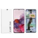 Genuine LCD Screen For Samsung Galaxy S20 4G/5G (G980 / G981) With Frame and Touchpad – Cloud Blue (GH82-22131D)