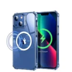 Anti Burst Magsaf Crystal Clear Diamond Case For iPhone 14 , 12 Series